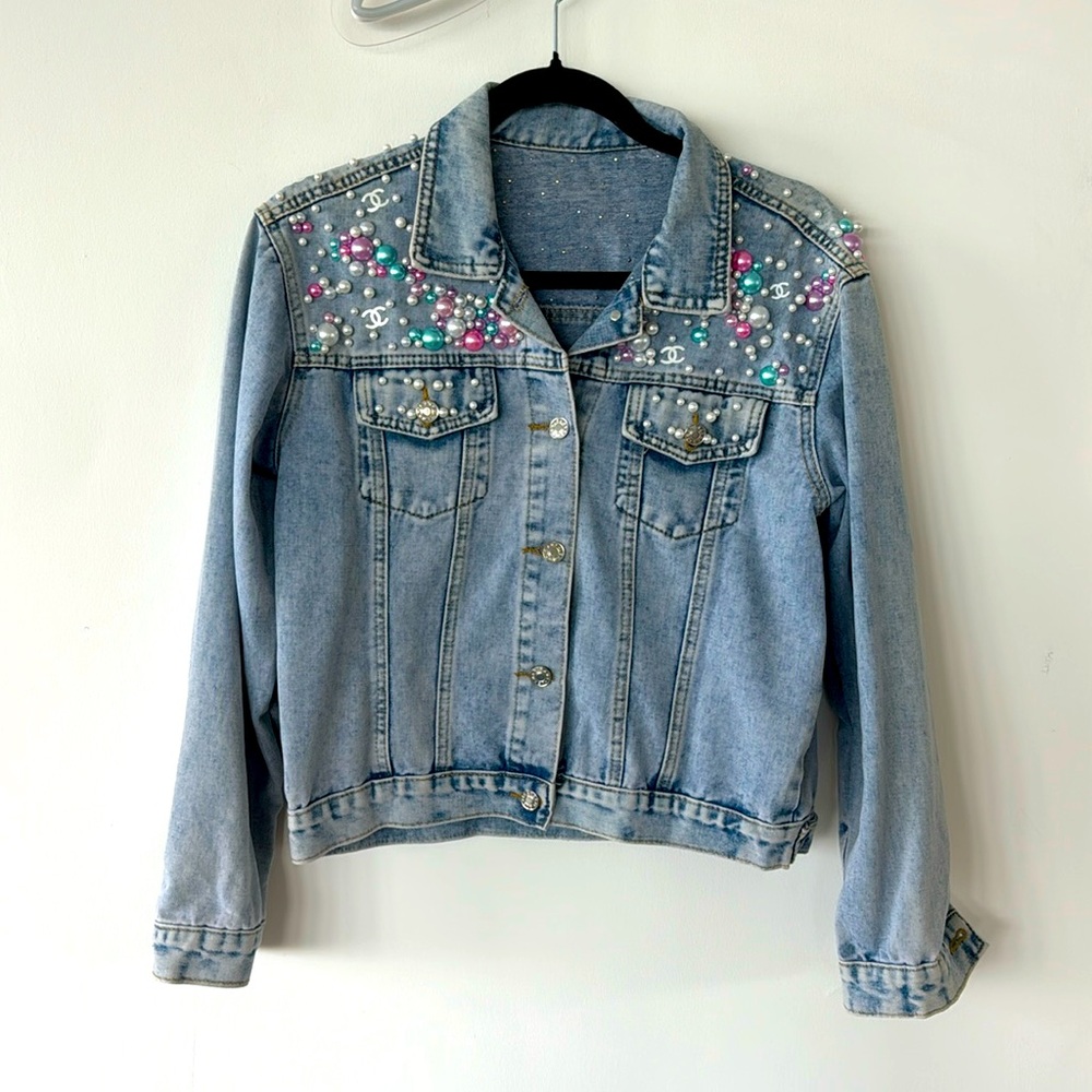 Custom Made Chanel Inspired Denim Jacket